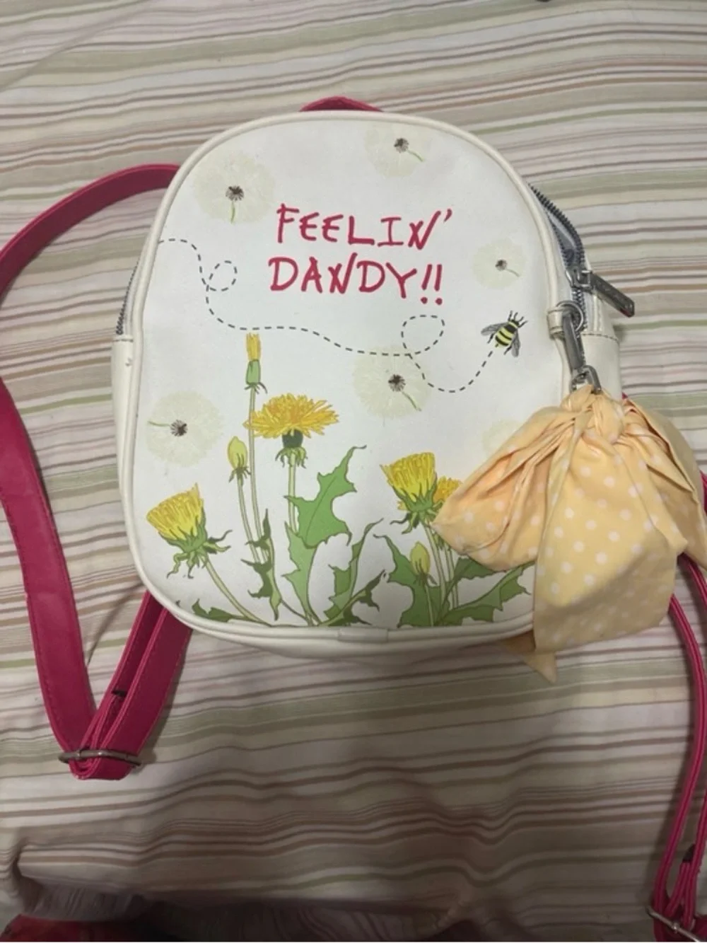 Betsey Johnson “Feelin’ Dandy” Dandelion Bumblebee Mini  Backpack [RARE]
